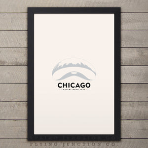 Chicago Minimalist City Poster - Ivory