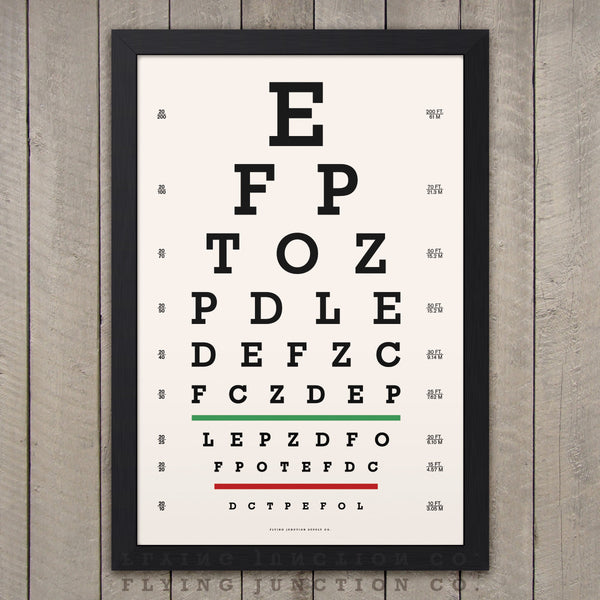 Eye Chart Poster - Classic Snellen Design - Ivory