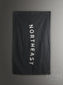 Northeast black cotton canvas flag banner hand painted