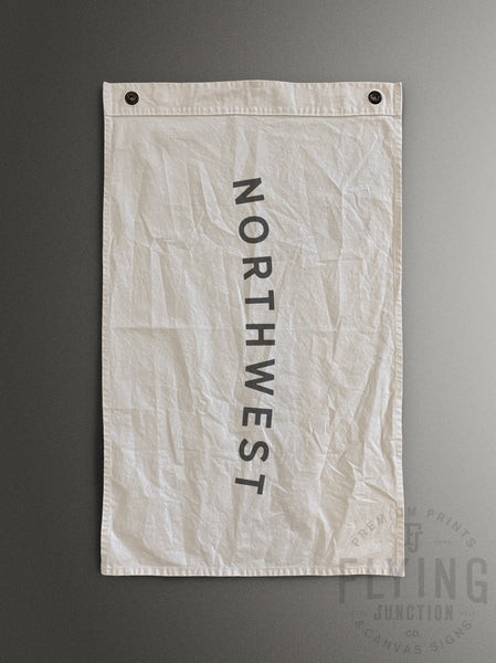 Northwest natural cotton canvas flag banner hand painted