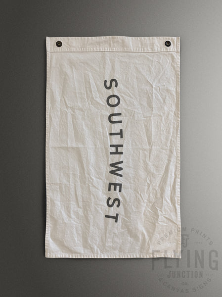 Southwest natural cotton canvas flag banner hand painted
