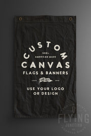 Custom Canvas Flags  Banners Black