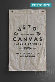 Custom Canvas Logo Flag Banner Natural Cotton