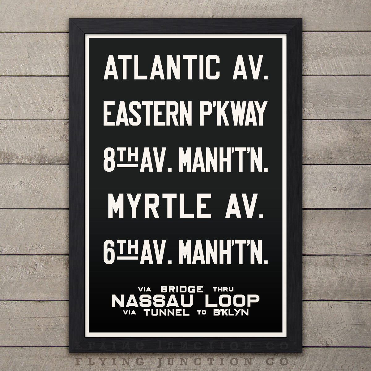 Brooklyn & Manhattan (Nassau Loop) New York Subway Roll Sign Print - 12" x 18"