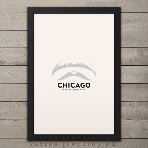 Chicago Minimalist City Poster - Ivory