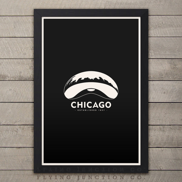 Chicago Minimalist City Poster - Black