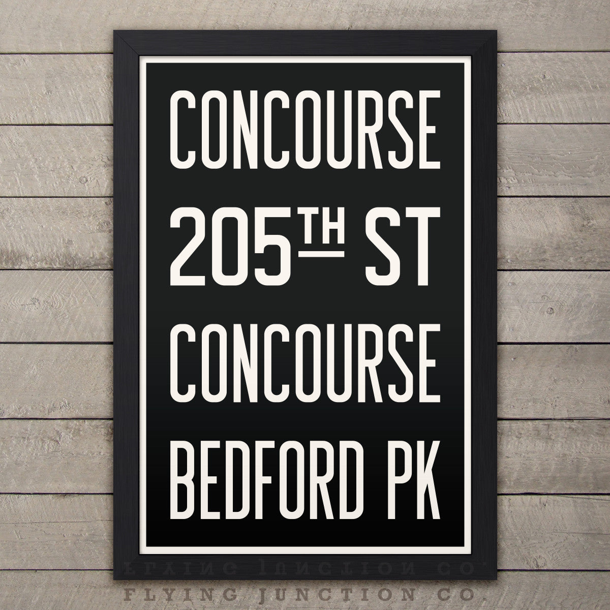 Brooklyn (Concourse / Bedford) New York Subway Roll Sign Print - 12" x 18"