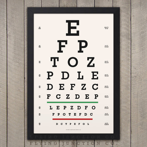 Eye Chart Poster - Classic Snellen Design - Ivory