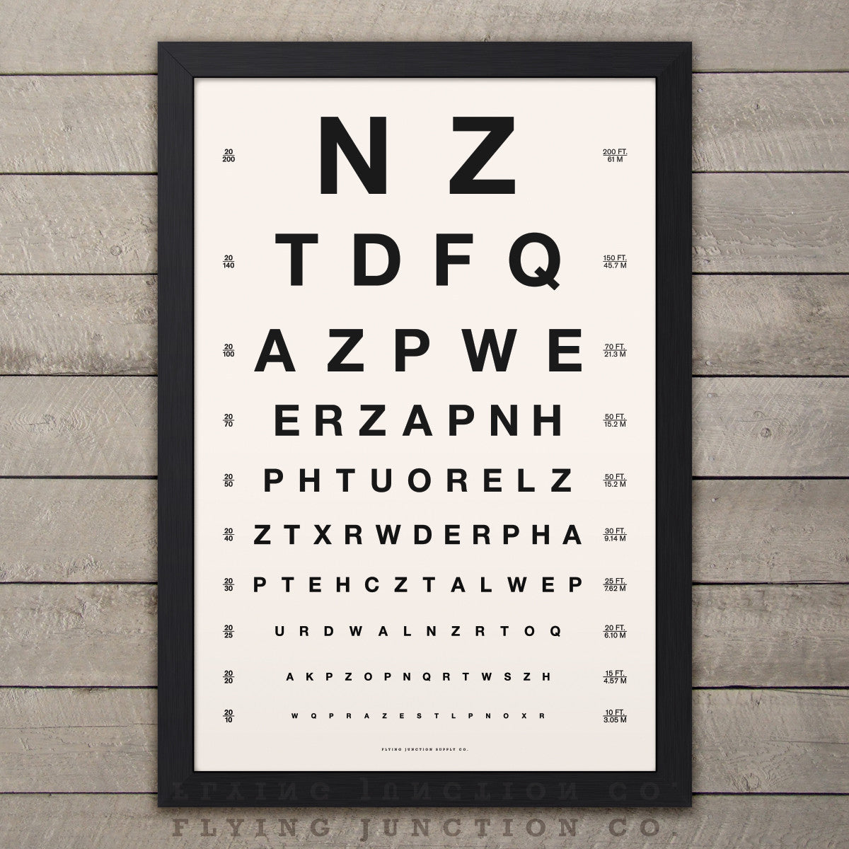 Vintage Design Eye Chart Poster - Ivory