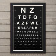 Vintage Design Eye Chart Poster - Black