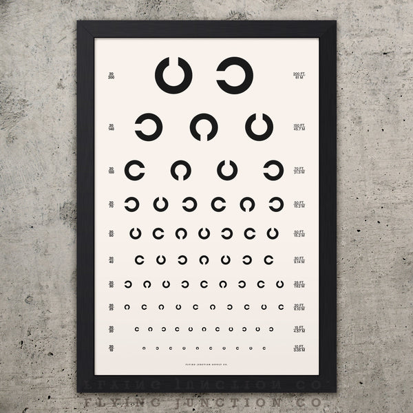 Tumbling C Eye Chart Poster - Black