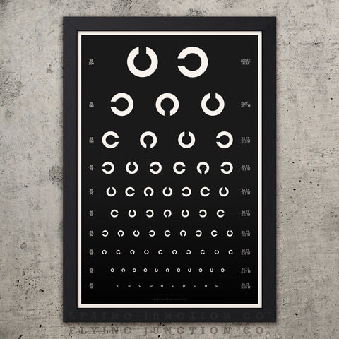 Tumbling C Eye Chart Poster - Black