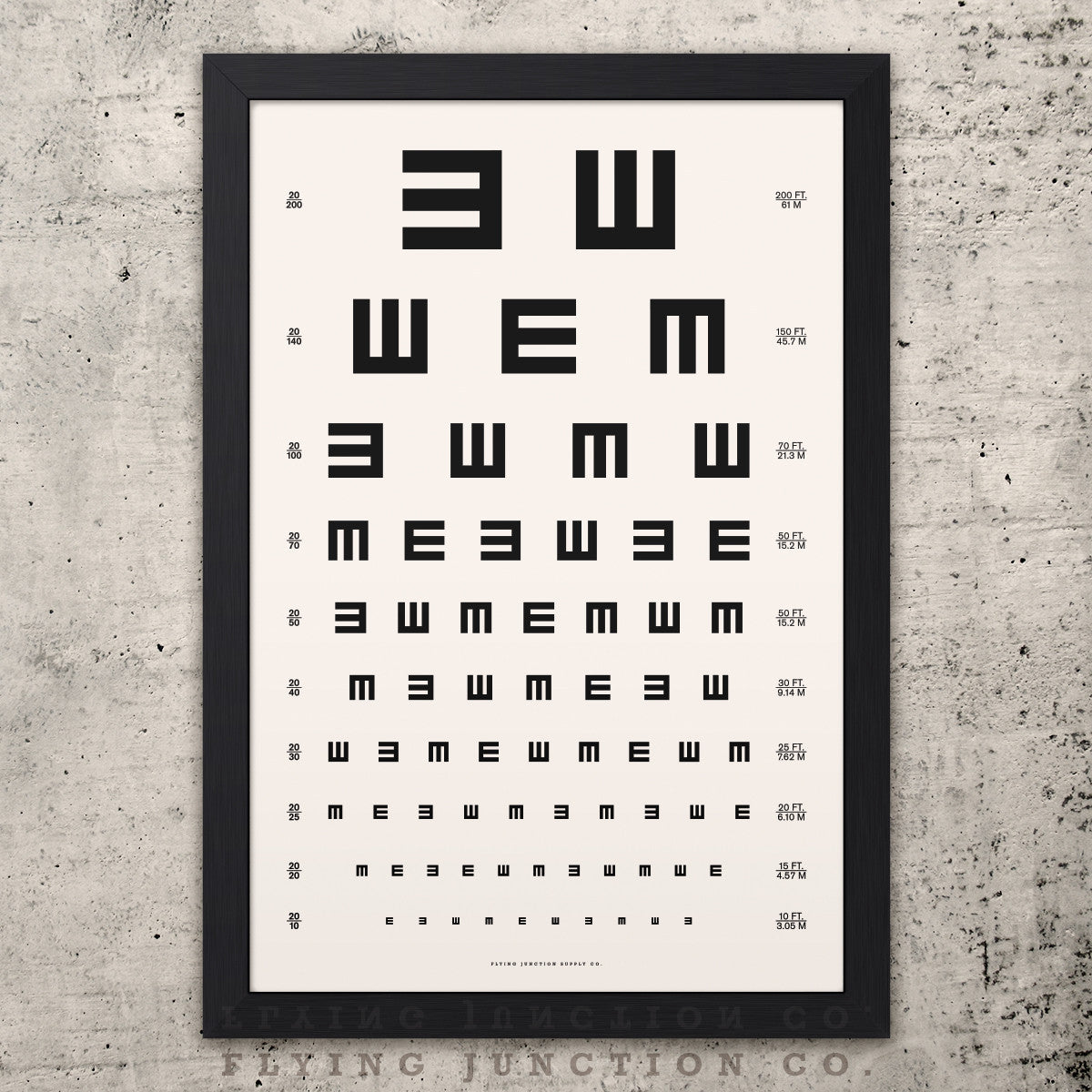 Juicy store Couture Eye Chart Poster