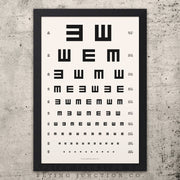 Tumbling-E Eye Chart Poster - Ivory