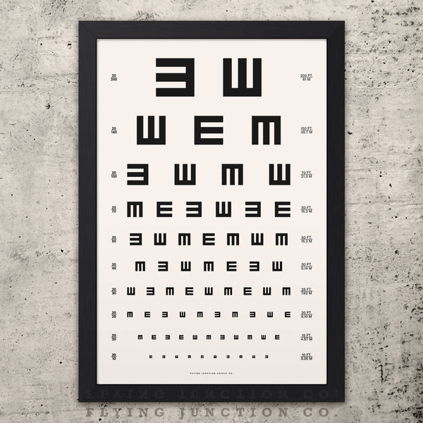 Tumbling-E Eye Chart Poster - Ivory