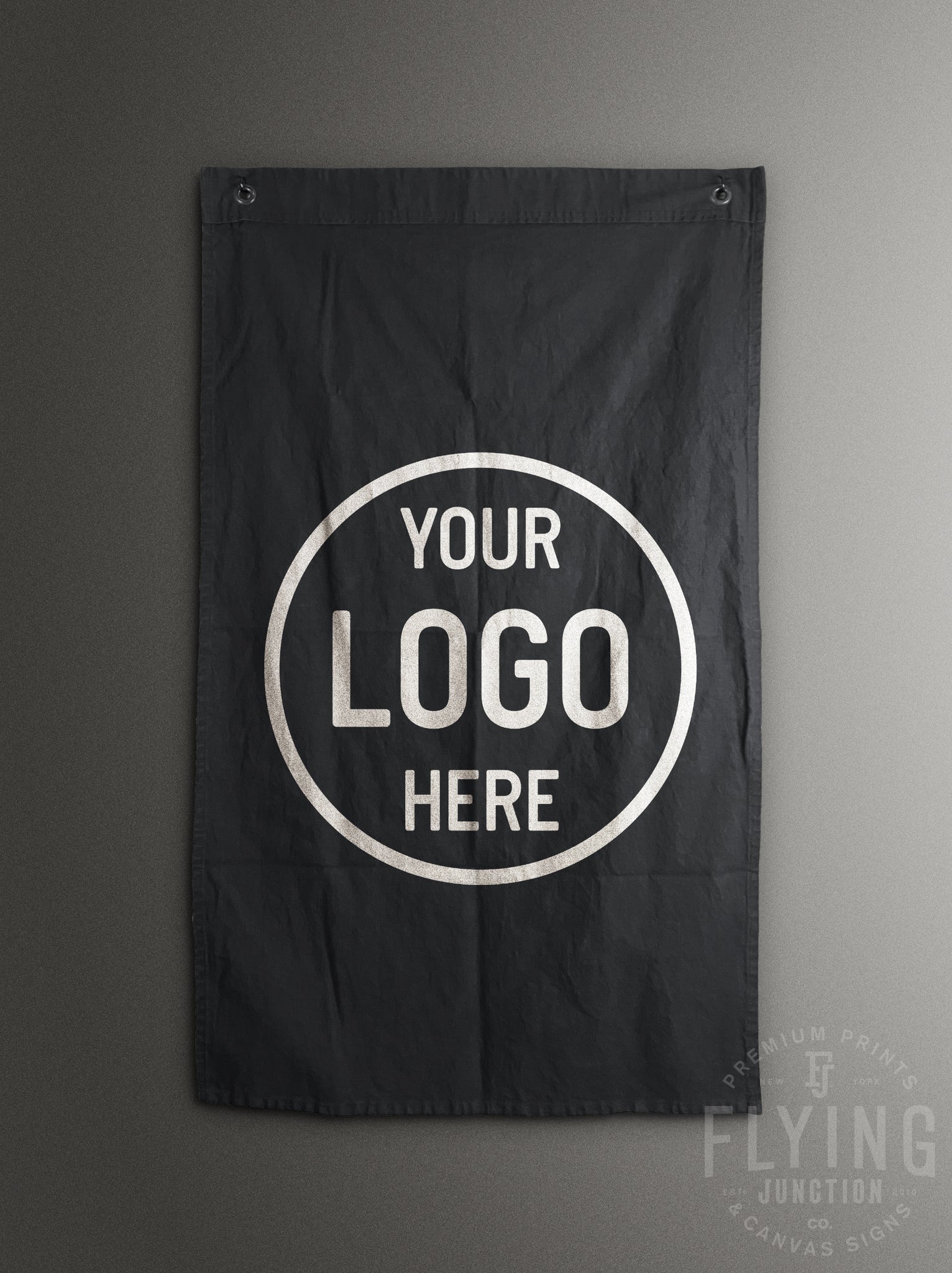 add your logo to this custom cotton canvas flag banner hand painted