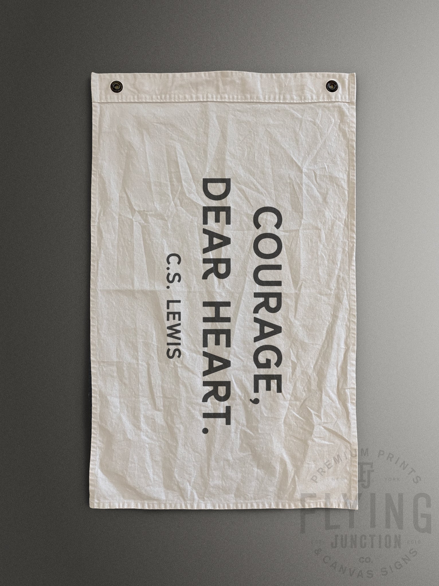 courage dear heart cs lewis flag cotton canvas hand painted banner