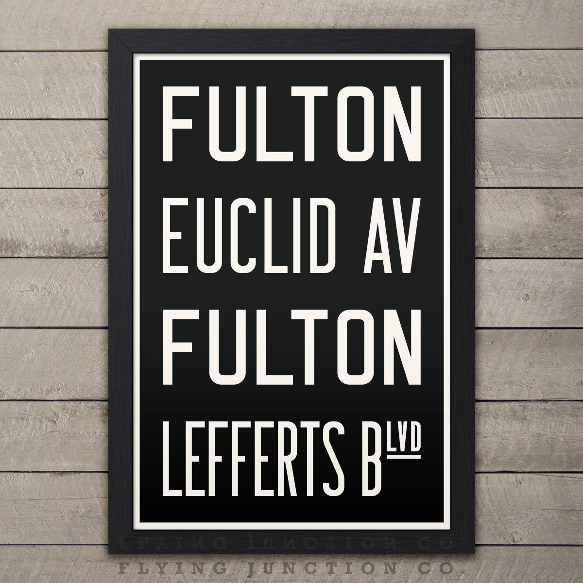 Brooklyn (Fulton / Euclid Ave) New York Subway Roll Sign Print - 12" x 18"