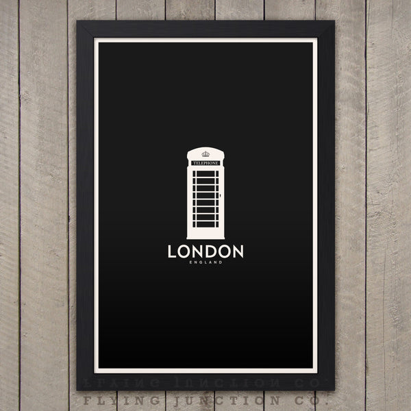 London Minimalist City Poster - Black