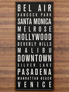 Los Angeles Canvas Bus Scroll / Subway Sign