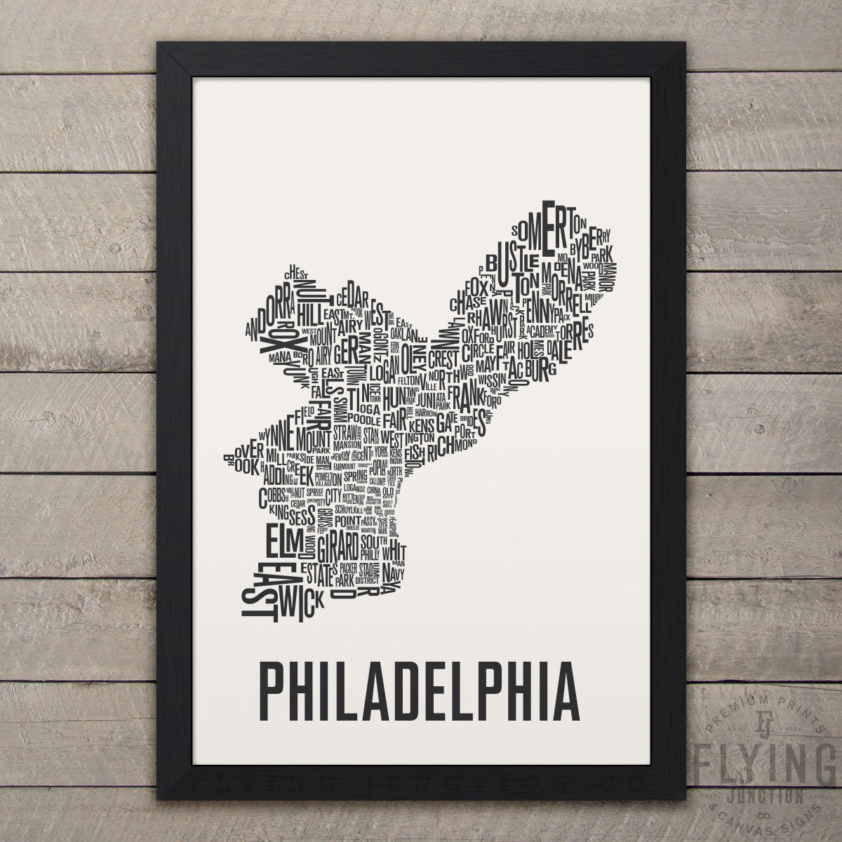 Philadelphia Neighborhood Typography Map - White
