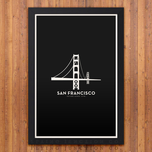 San Francisco Minimalist City Poster - Black