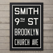 Brooklyn (Smith / 9th St) New York Subway Roll Sign Print - 12" x 18"