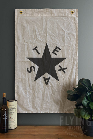 texas 1st republic de zavala flag natural cotton canvas banner
